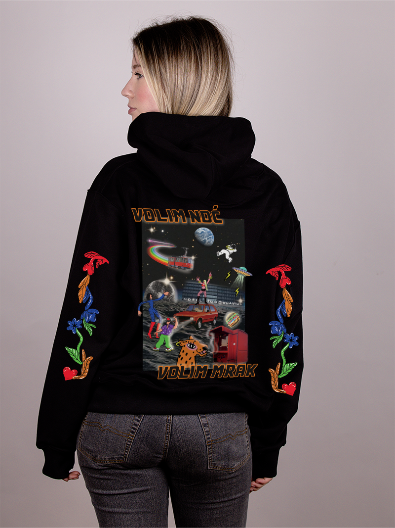 Volim noć volim mrak - Ženski duks sa kapuljačom