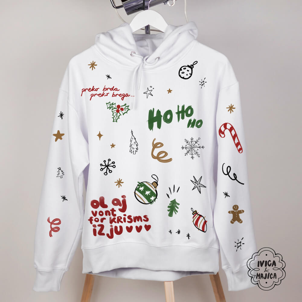 Ol aj vont for Krisms – Muški oversize duks