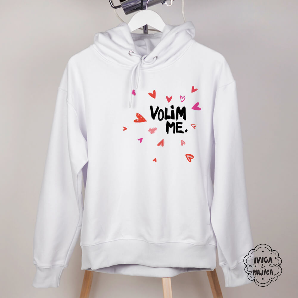 Volim me – Ženski duks sa kapuljačom