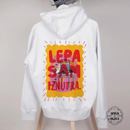 Lepa sam iznutra – Ženski duks sa kapuljačom