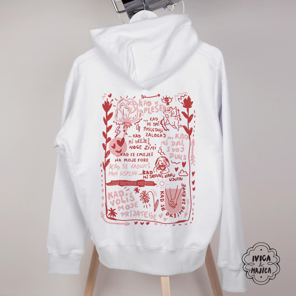 Ljubav je – Ženski duks sa kapuljačom