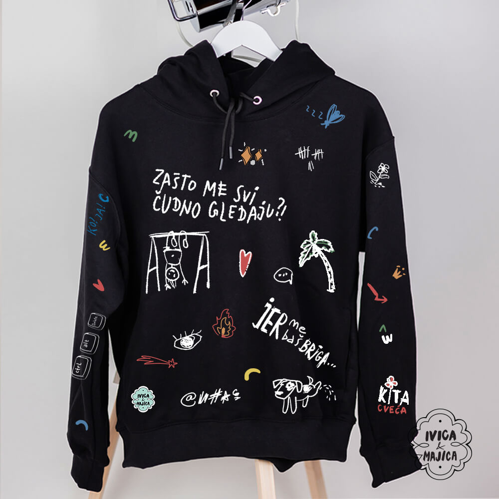 Zašto me svi čudno gledaju – Muški duks sa kapuljačom