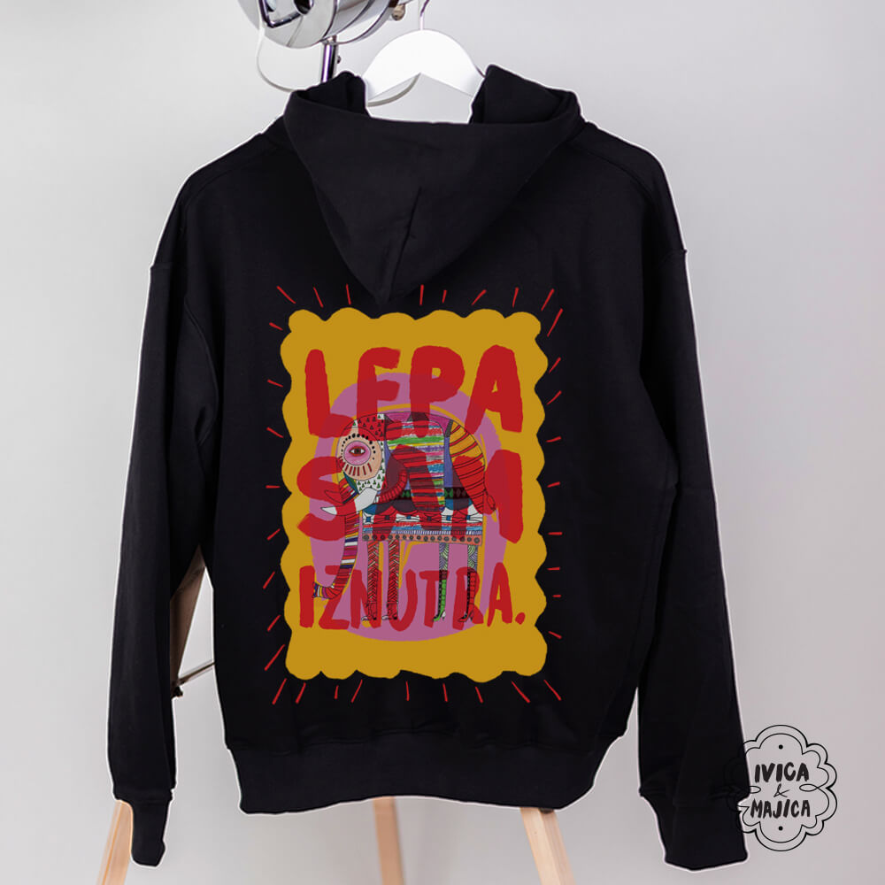 Lepa sam iznutra – Ženski duks sa kapuljačom