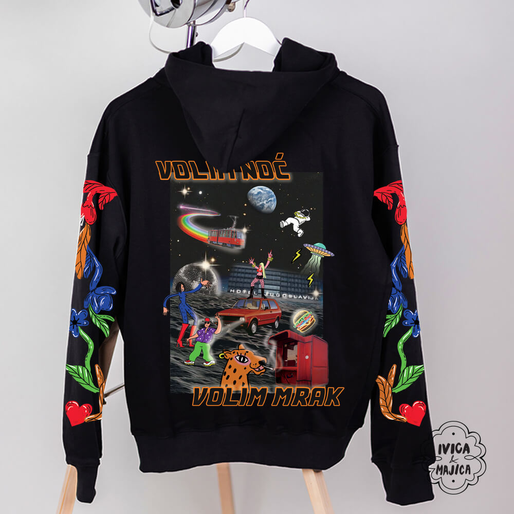 Volim noć volim mrak – Muški duks sa kapuljačom