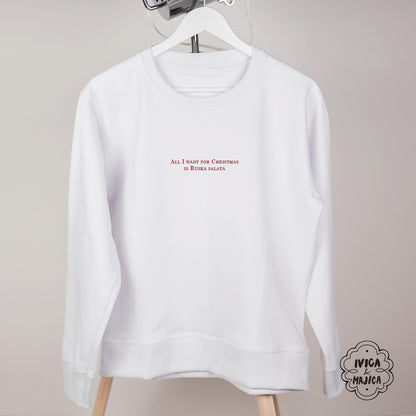 All i want for Christmas is ruska salata - Ženski duks