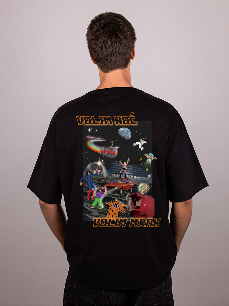 Volim noć volim mrak - Muška oversize majica