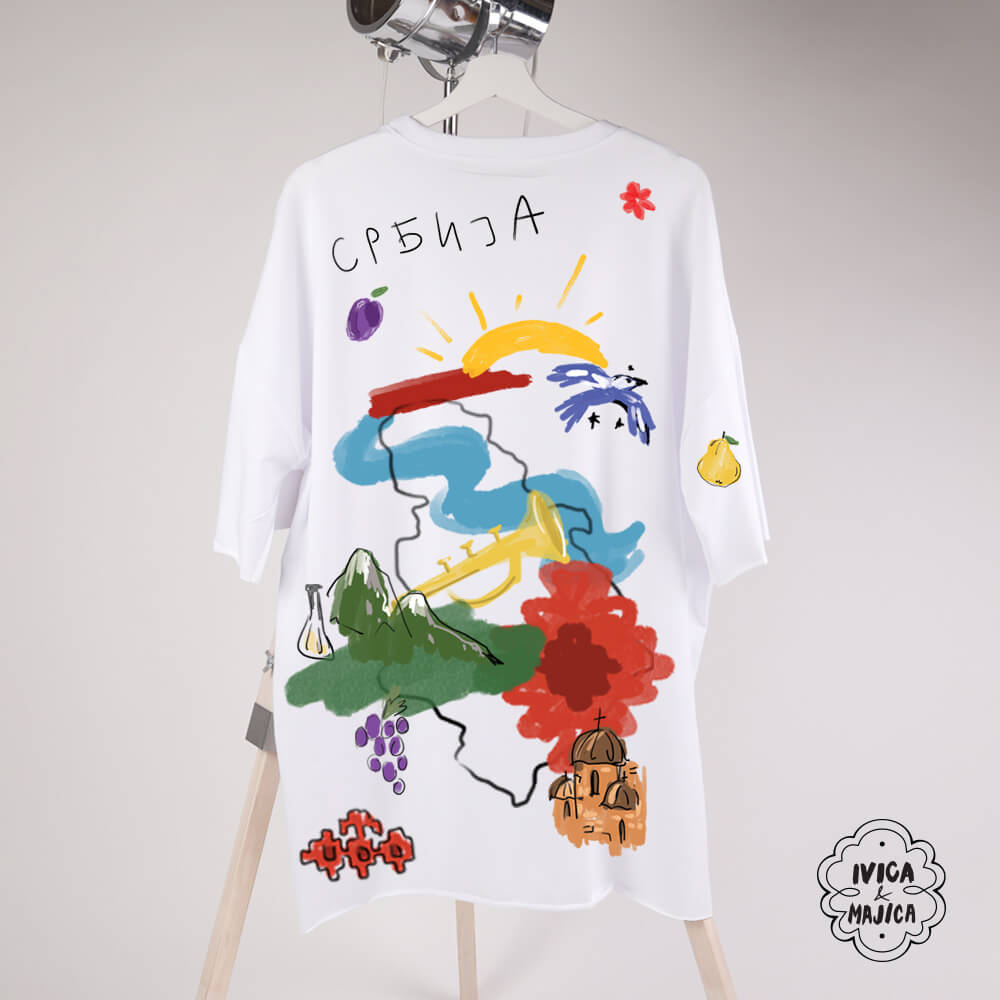 Srbija – Muška oversize majica