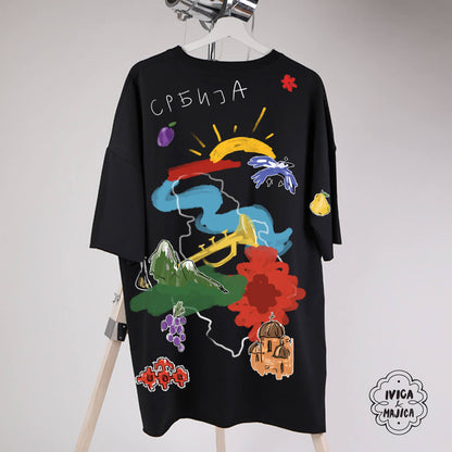 Srbija – Muška oversize majica