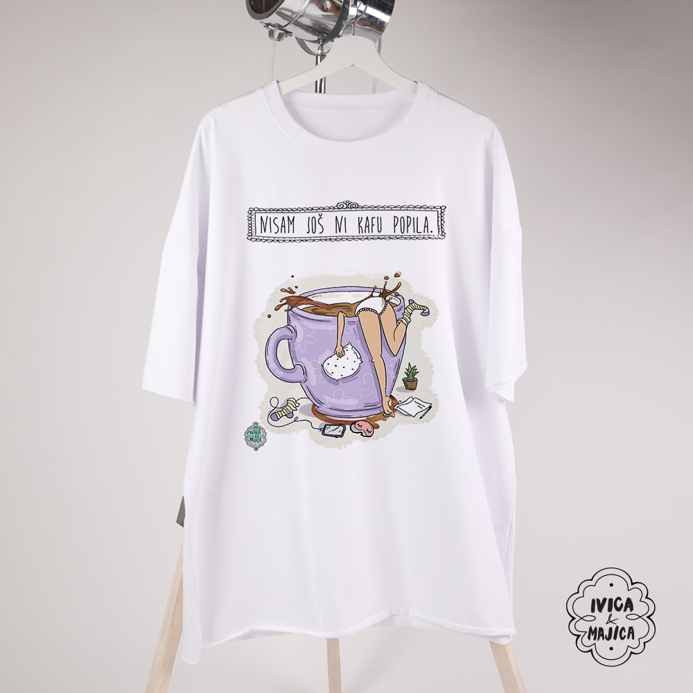 Nisam još ni kafu popila - Ženska oversize majica