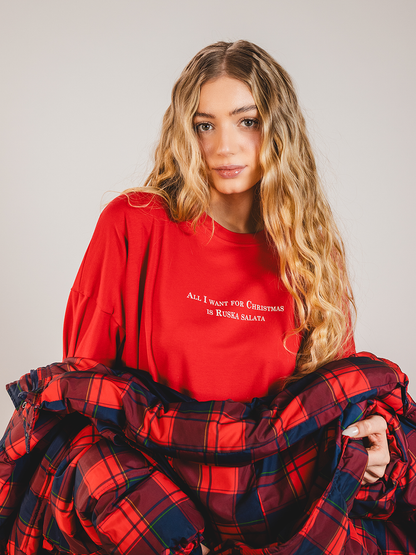 All i want for Christmas is ruska salata - Ženska oversize majica