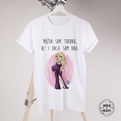 Možda sam trudna ali idalje sam riba - Ženska majica